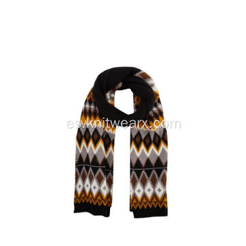 Bufanda de invierno de punto jacquard Argyle para mujer